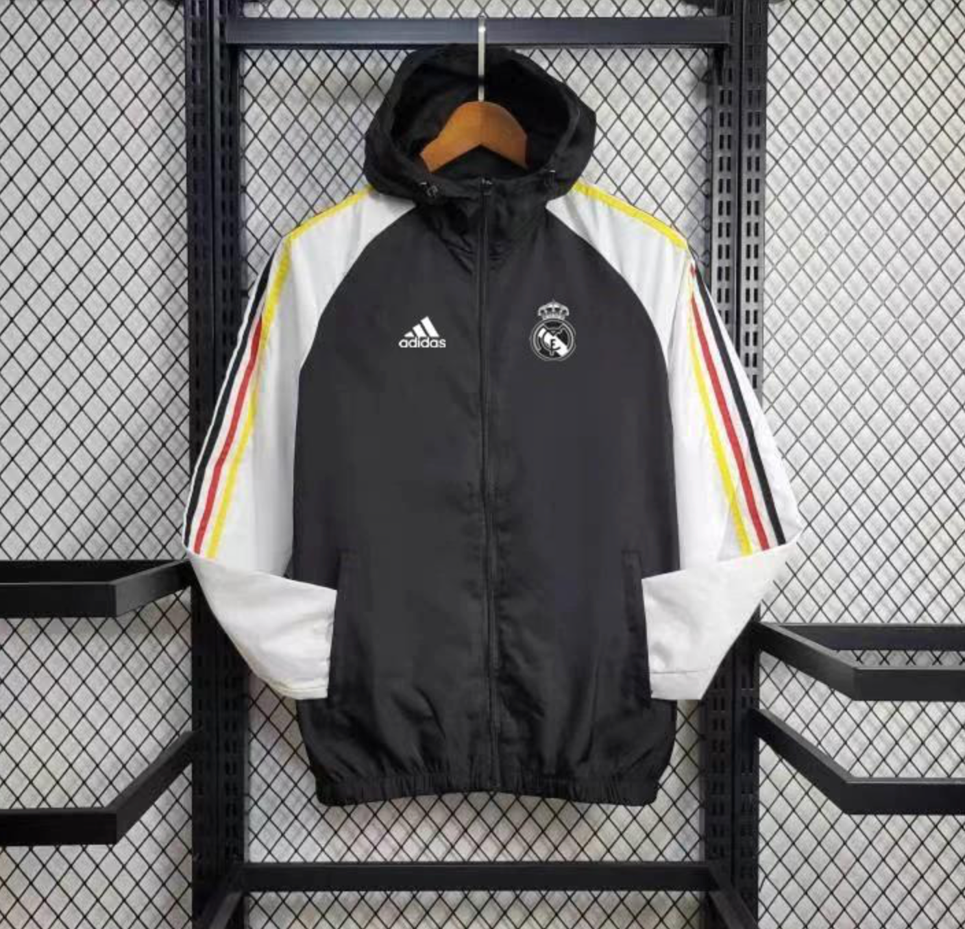 24/25 Real Madrid Black/White Windbreaker