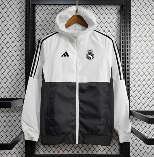 24/25 Real Madrid Black White Windbreaker