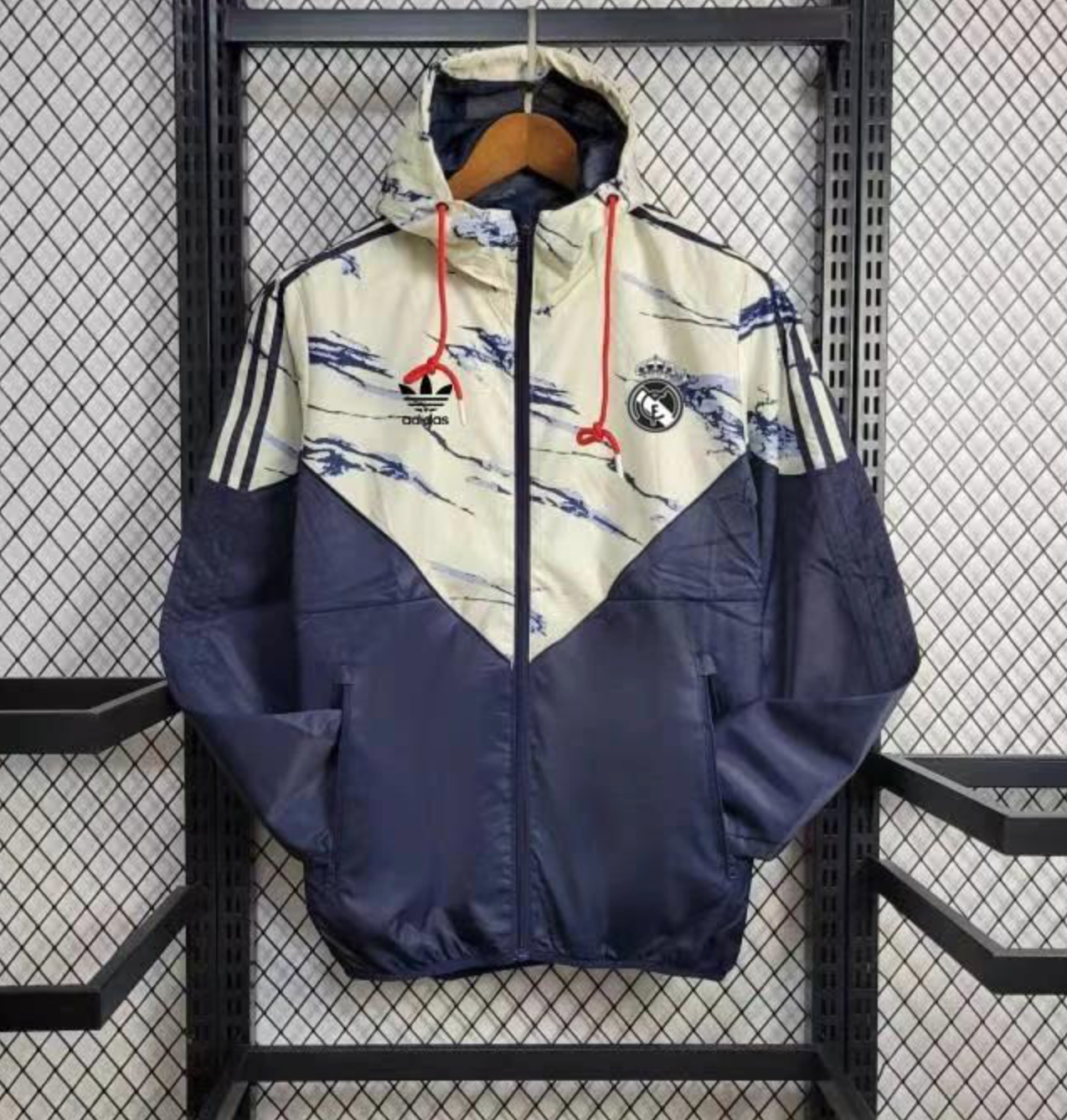 24/25 Real Madrid Navy/Beige Windbreaker