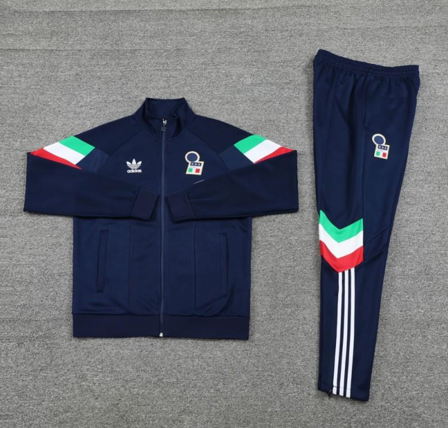 2024 Italy Blue Full Zipper Jacket + Long Pants