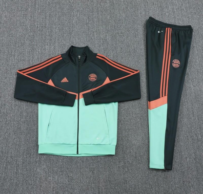 24/25 Bayern Munich Black/Green Full Zipper Jacket + Long Pants