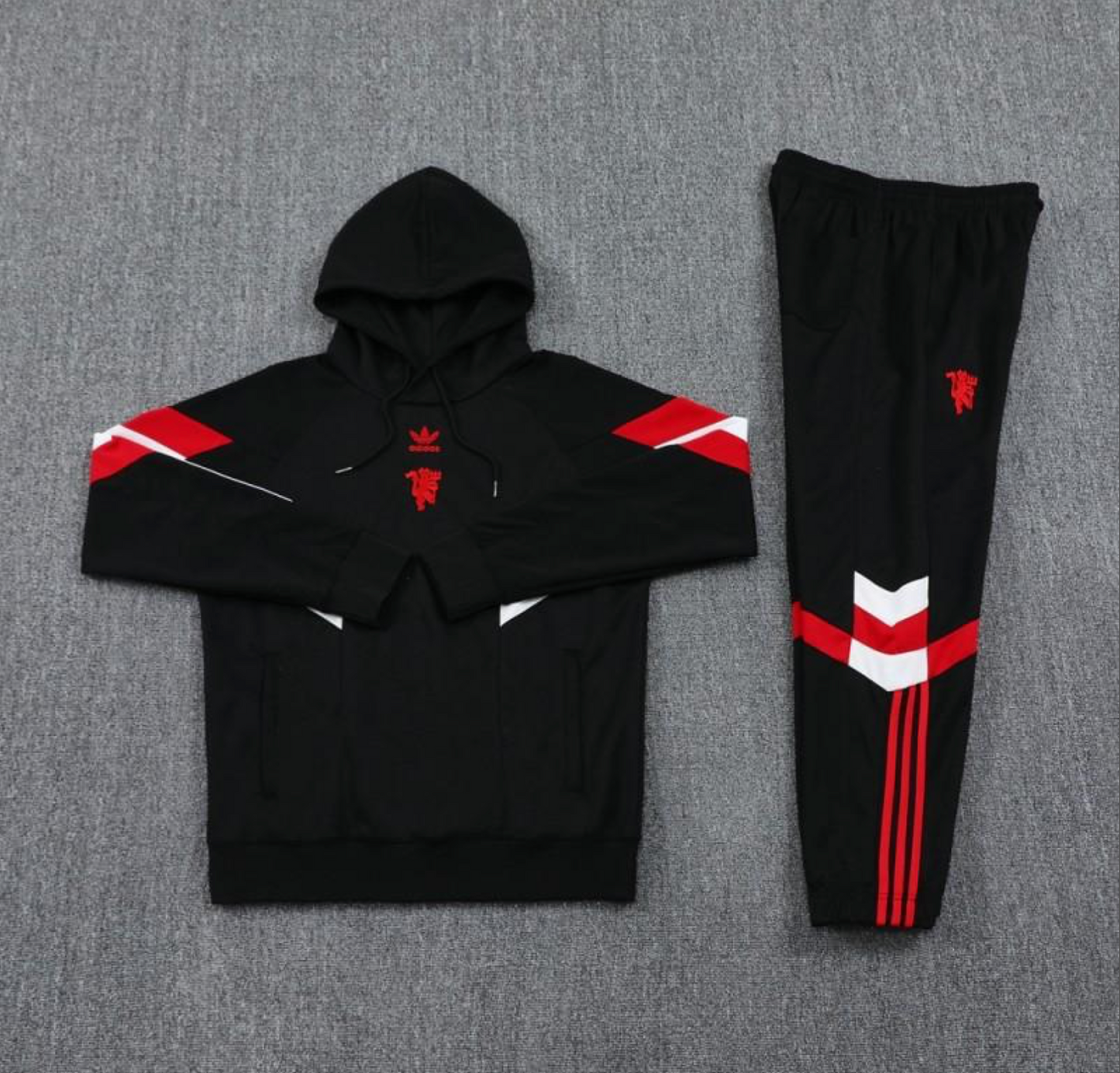 24/25 Manchester United Black Hoodie Jacket + Long Pants