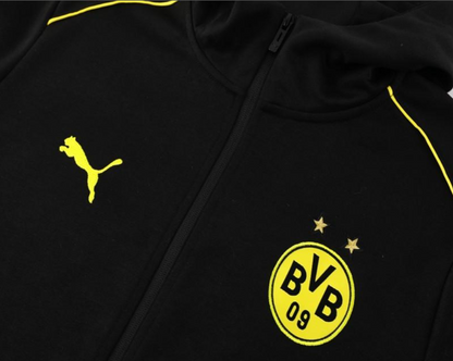 24/25 Borussia Dortmund Black Hoodie Full Zipper Jacket + Long Pants