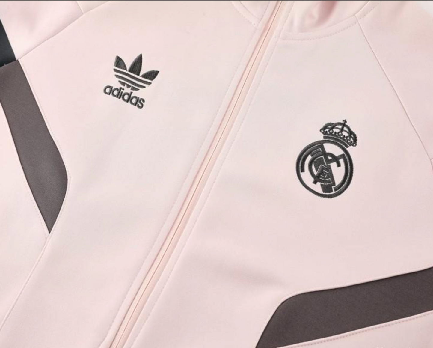 24/25 Real Madrid Light Pink Full Zipper Jacket + Long Pants