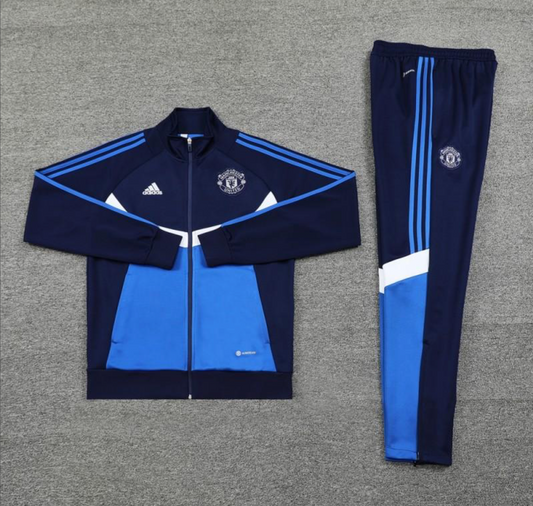 24/25 Manchester United Navy/Blue Full Zipper Jacket + Long Pants