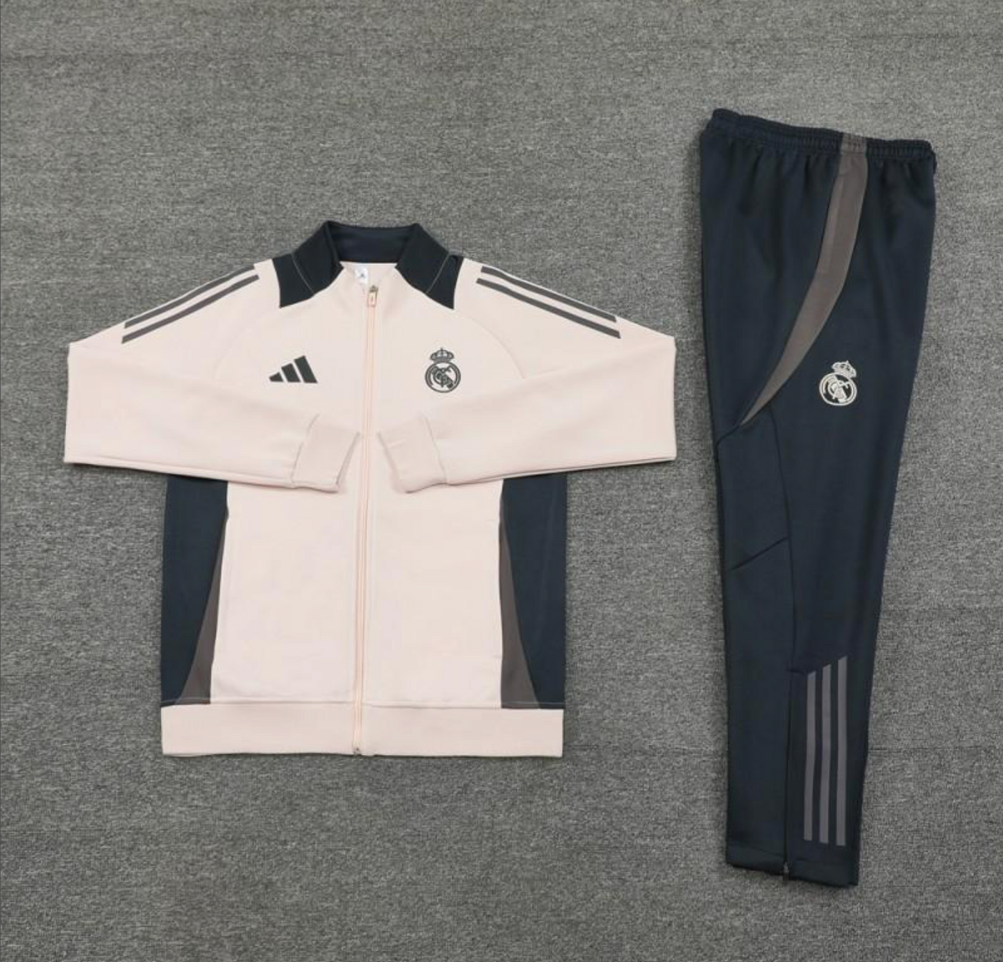 24/25 Real Madrid Pink/Black Full Zipper Jacket + Long Pants