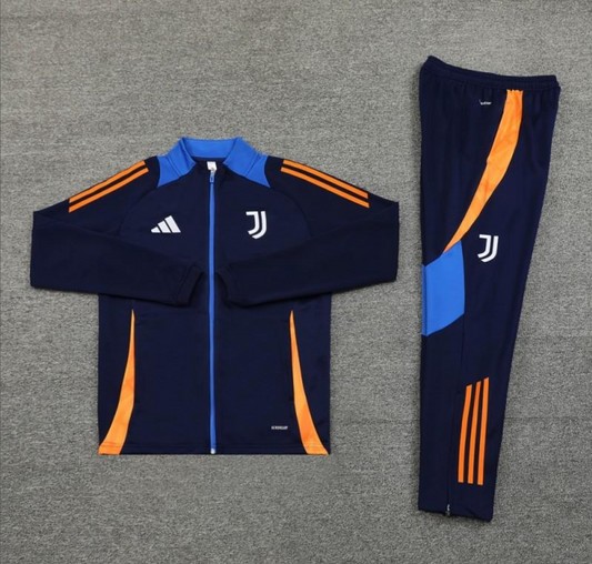 24/25 Juventus Blue Full Zipper Jacket + Long Pants