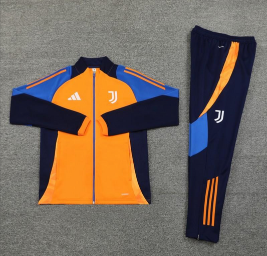 24/25 Juventus Orange Full Zipper Jacket + Long Pants