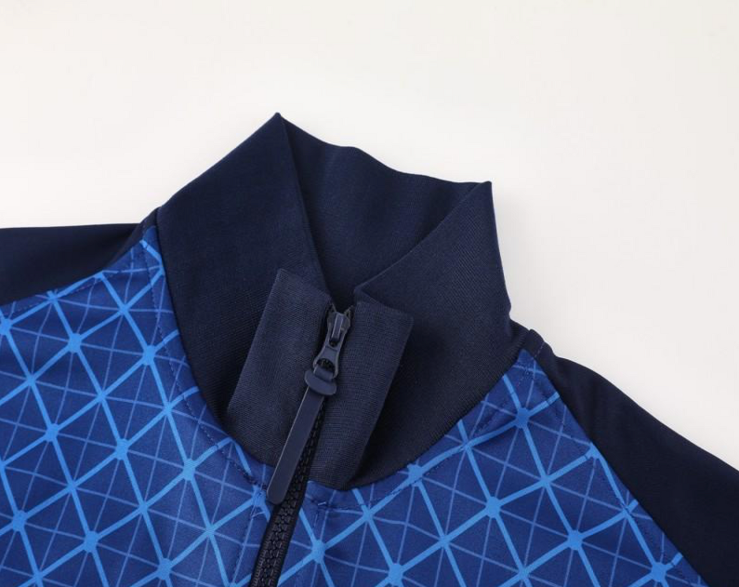 24/25 PSG Blue Grid Pattern Full Zipper Jacket + Long Pants