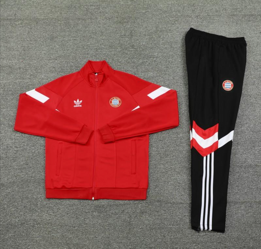 24/25 Bayern Munich Red Full Zipper Jacket + Long Pants