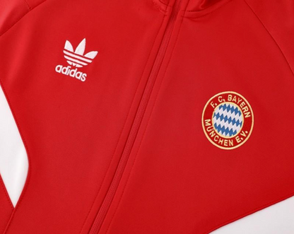 24/25 Bayern Munich Red Full Zipper Jacket + Long Pants