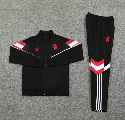 24/25 Manchester United Black Full Zipper Jacket + Long Pants