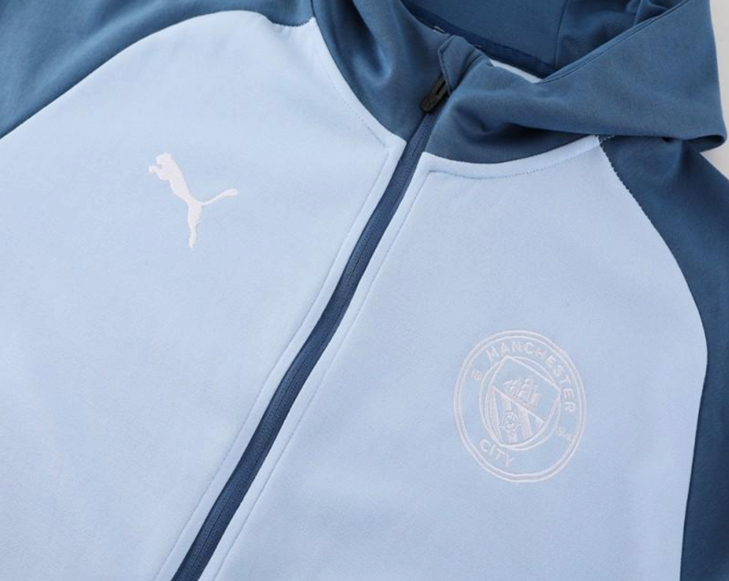 24/25 Manchester City Light Blue Hoodie Full Zipper Jacket + Long Pants