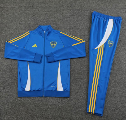 24/25 Boca Juniors Blue Hoodie Full Zipper Jacket + Long Pants