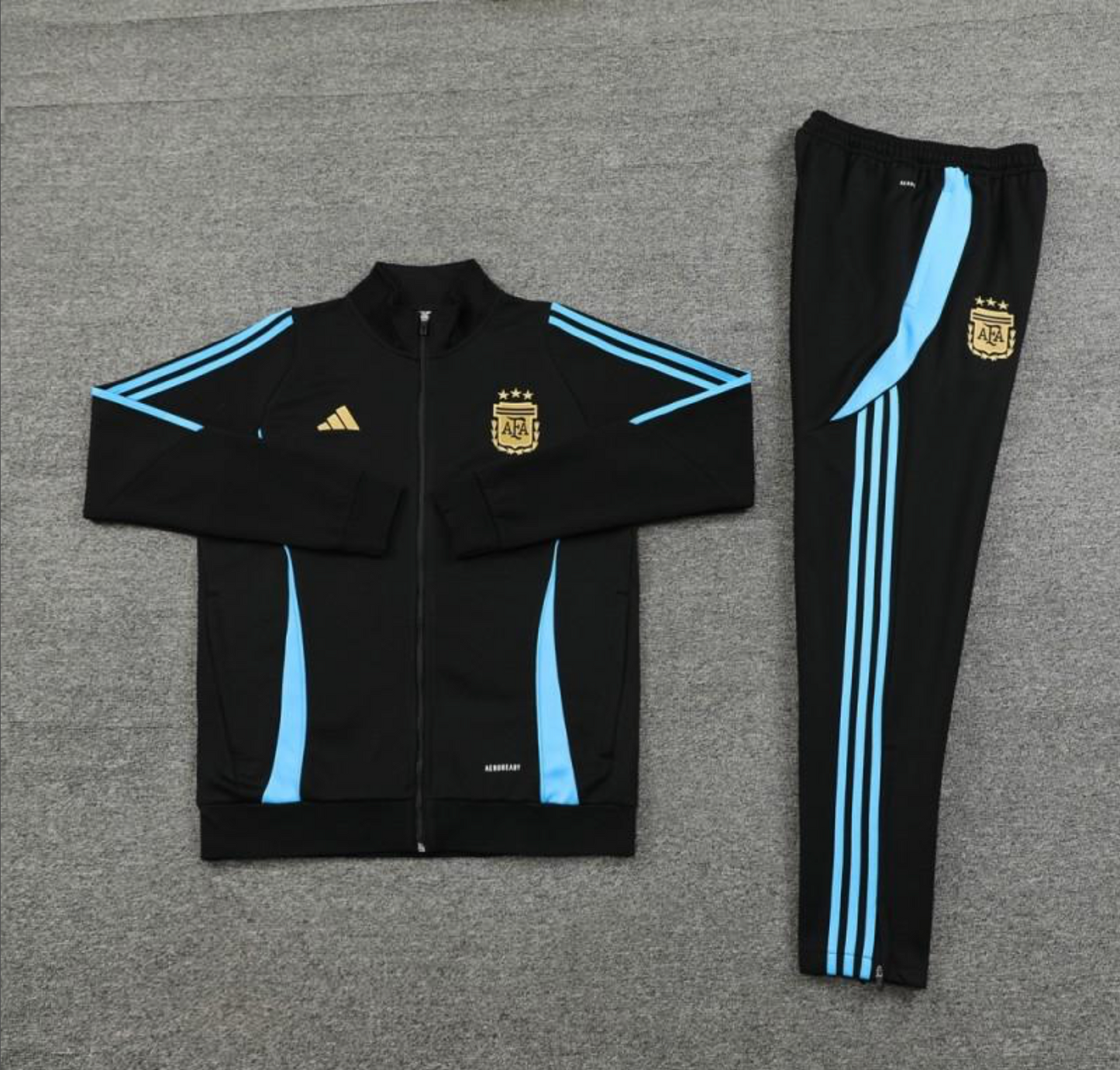 2024 Argentina Black Full Zipper Jacket + Long Pants