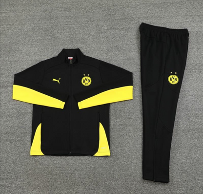 24/25 Borussia Dortmund Black/Yellow Full Zipper Jacket + Long Pants