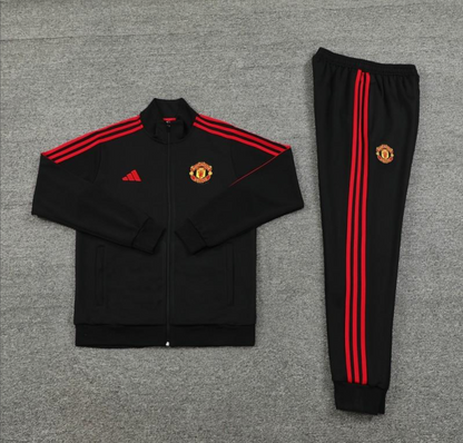 24/25 Manchester United Black Full Zipper Jacket + Long Pants