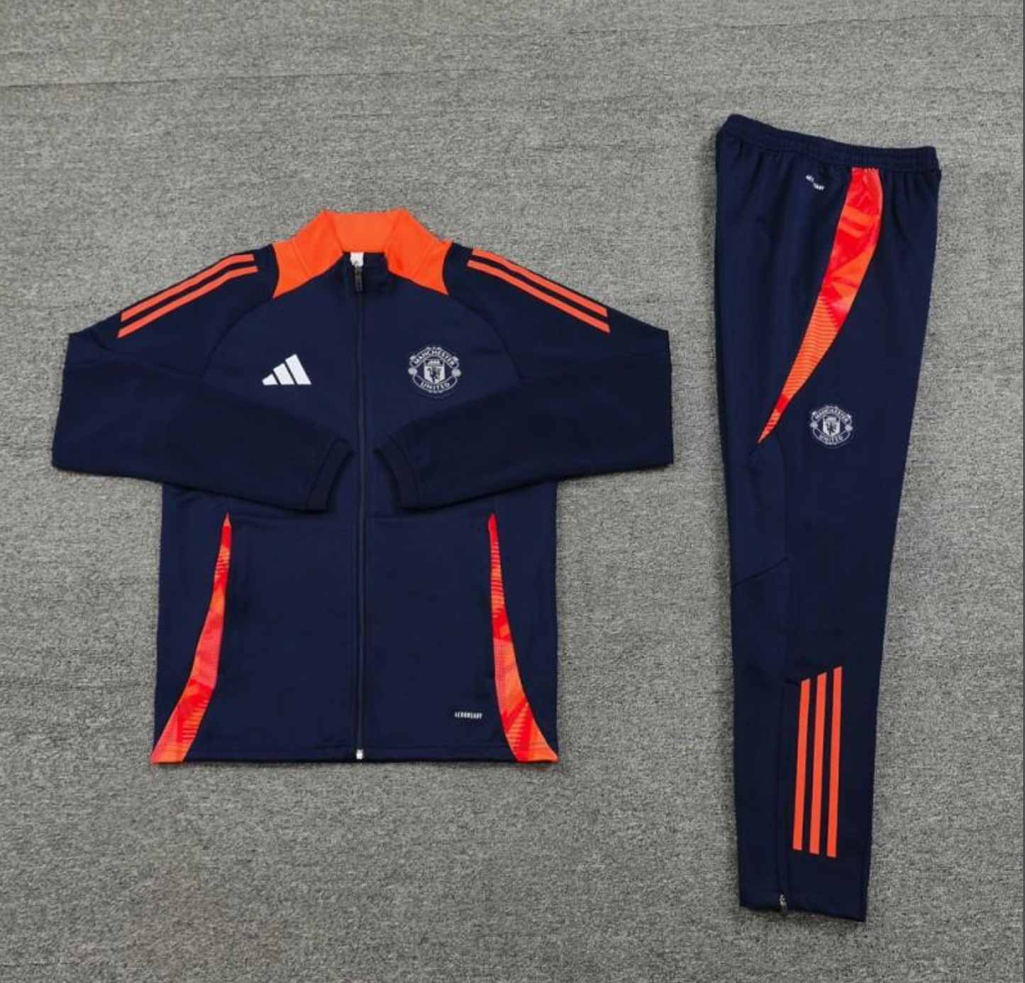 24/25 Manchester United Navy/Orange Full Zipper Jacket + Long Pants