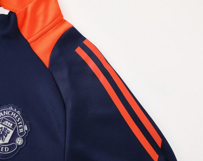 24/25 Manchester United Navy/Orange Full Zipper Jacket + Long Pants