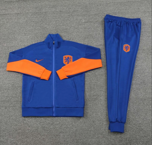 2024 Netherlands Blue Full Zipper Jacket + Long Pants