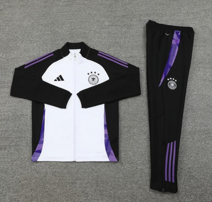 2024 Germany White/Black Full Zipper Jacket + Long Pants