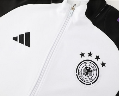 2024 Germany White/Black Full Zipper Jacket + Long Pants