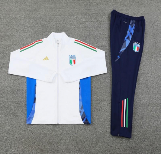 2024 Italy White Full Zipper Jacket + Long Pants