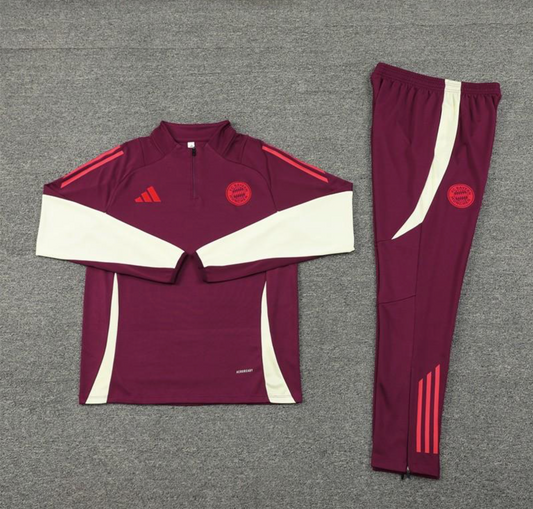 24/25 Bayern Munich Wine Half Zipper Jacket + Long Pants