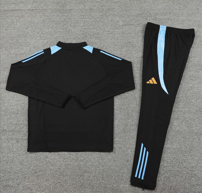 2024 Argentina Black Half Zipper Jacket + Long Pants