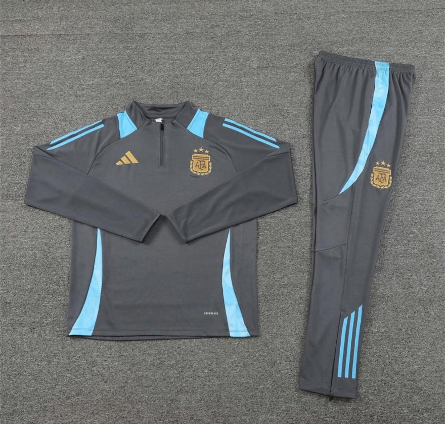 2024 Argentina Grey Half Zipper Jacket + Long Pants