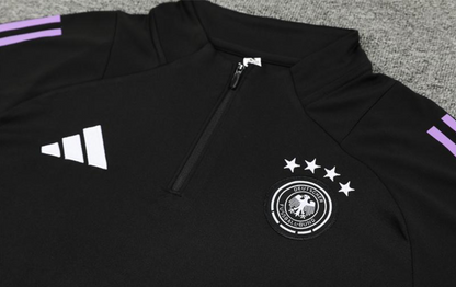 2024 Germany Black Half Zipper Jacket + Long Pants