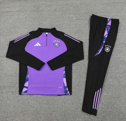 2024 Germany Purple Half Zipper Jacket + Long Pants