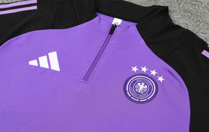 2024 Germany Purple Half Zipper Jacket + Long Pants