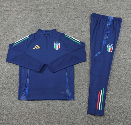 2024 Italy Navy Half Zipper Jacket + Long Pants