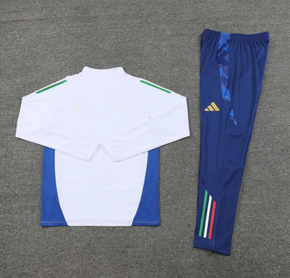 2024 Italy White Half Zipper Jacket + Long Pants