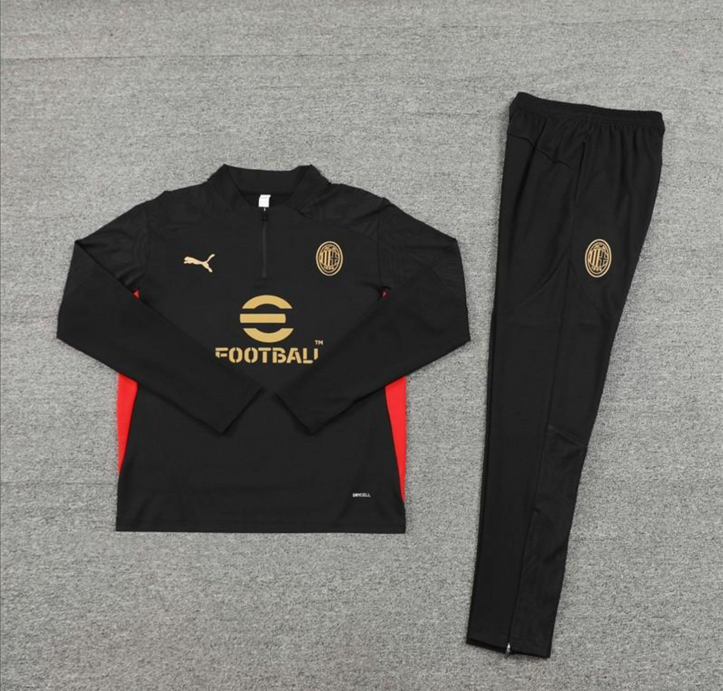 24/25 AC Milan Red Half Zipper Jacket + Long Pants