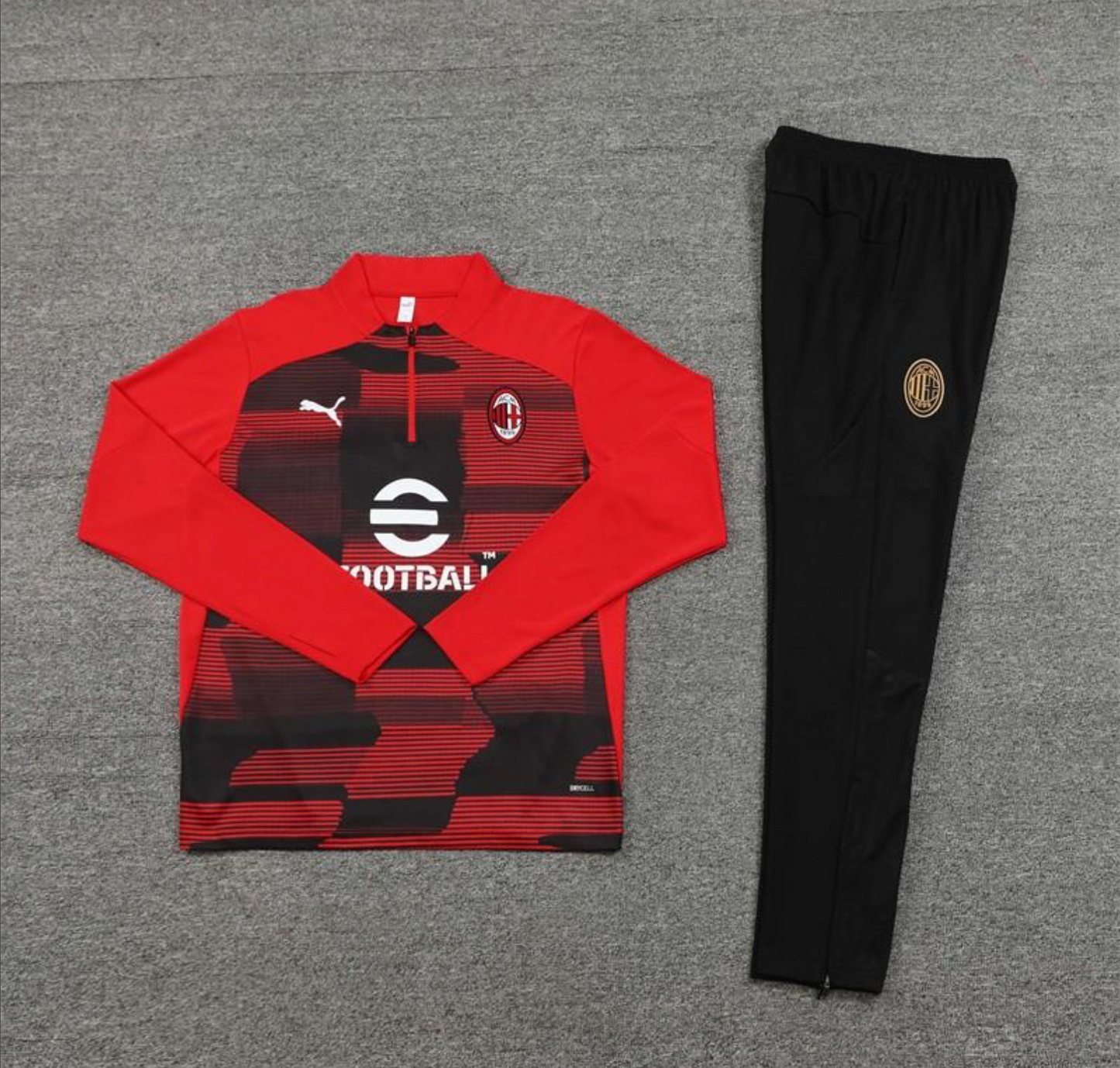 24/25 AC Milan Red Half Zipper Jacket + Long Pants