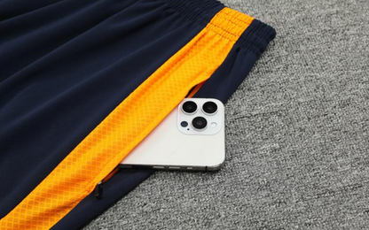 24/25 Real Madrid Light Blue/Navy/Orange Half Zipper Jacket + Long Pants