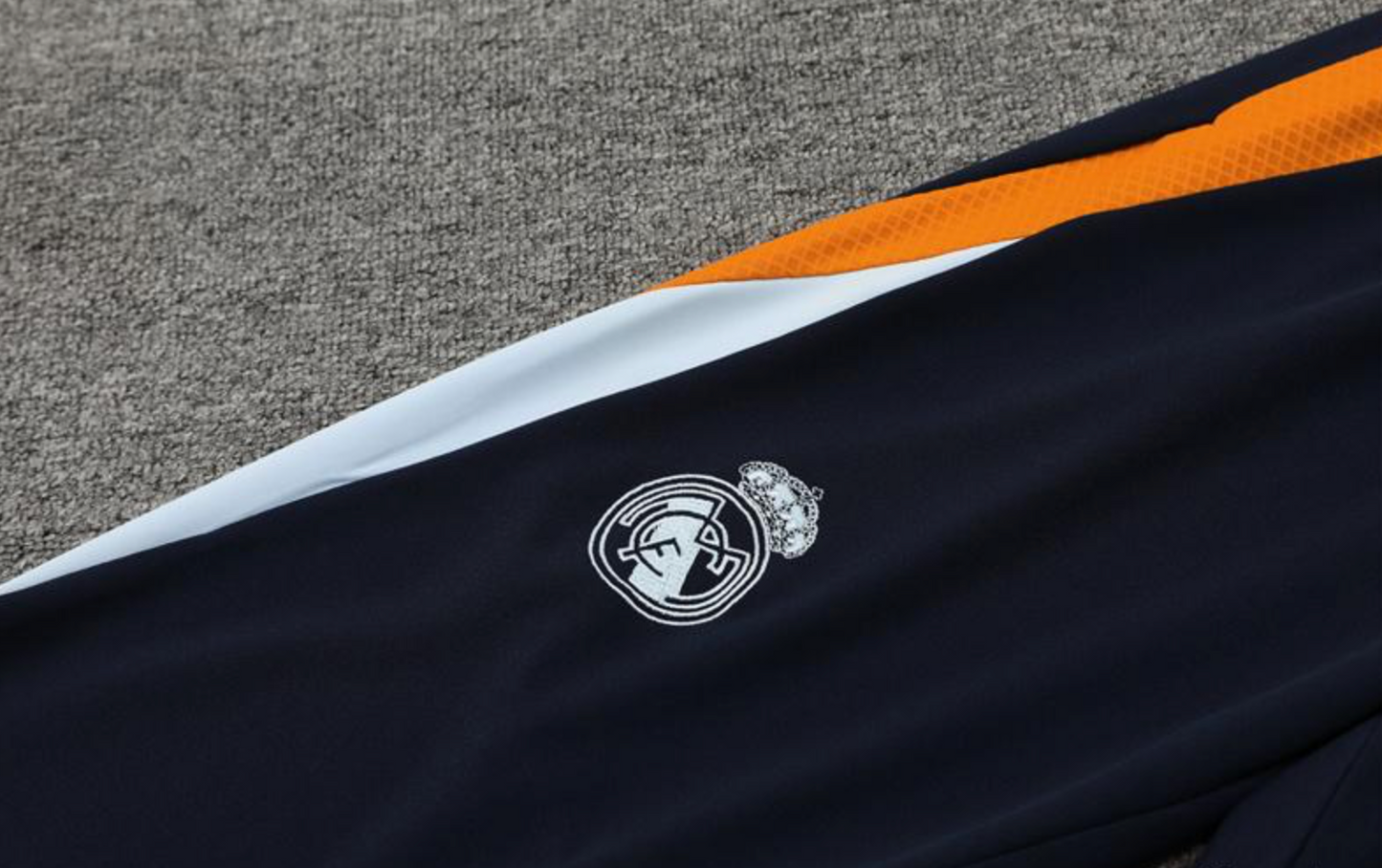 24/25 Real Madrid White/Navy/Orange Half Zipper Jacket + Long Pants