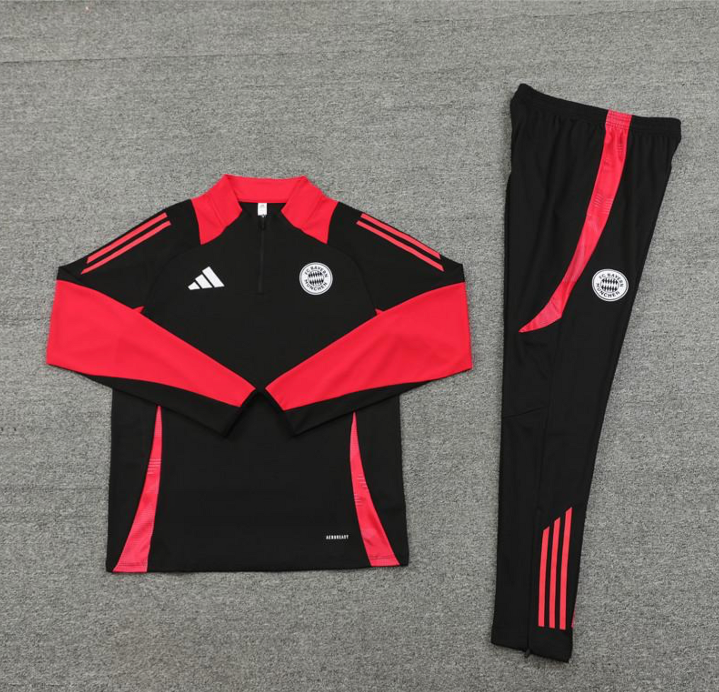 24/25 Bayern Munich Black Half Zipper Jacket + Long Pants