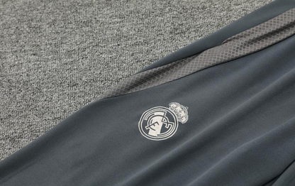 24/25 Real Madrid Grey/Khaki Half Zipper Jacket + Long Pants