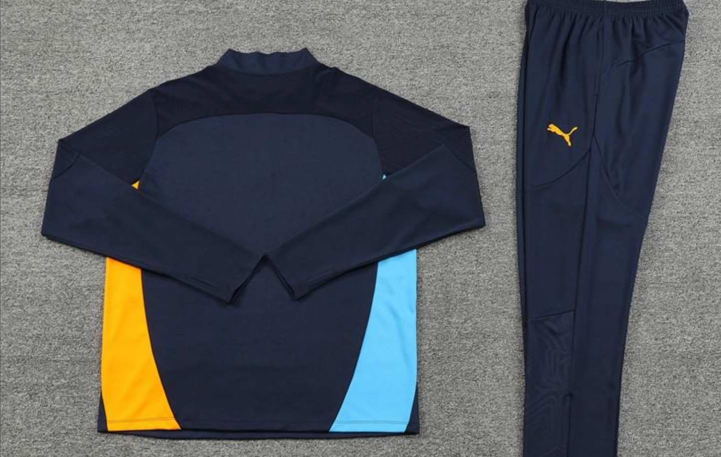 24/25 Olympique Marseille Navy Orange Zipper Jacket + Long Pants