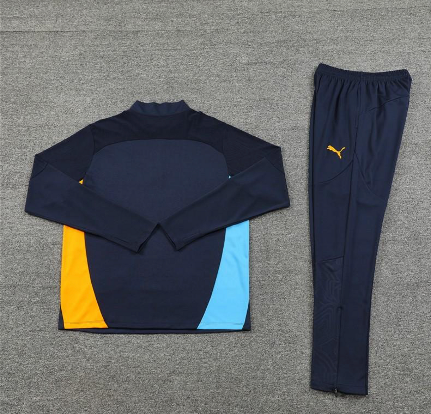 24/25 Olympique Marseille Navy Orange Zipper Jacket + Long Pants