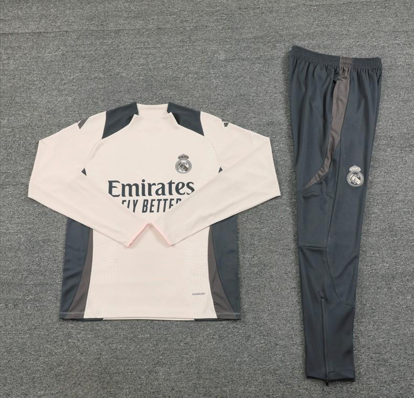 24/25 Real Madrid Khaki Half Zipper Jacket + Long Pants