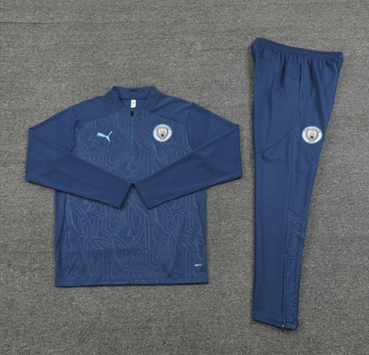 24/25 Manchester City Navy Half Zipper Jacket + Long Pants