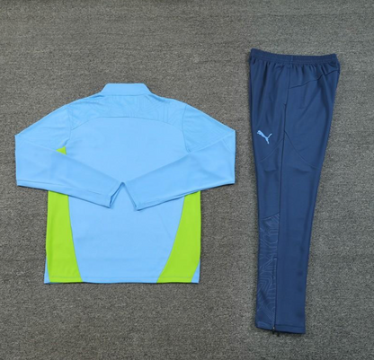 24/25 Manchester City Sky Blue Half Zipper Jacket + Long Pants