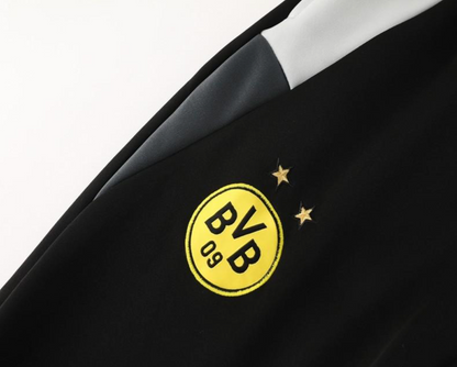 24/25 Borussia Dortmund Grey/Black Full Zipper Jacket + Long Pants