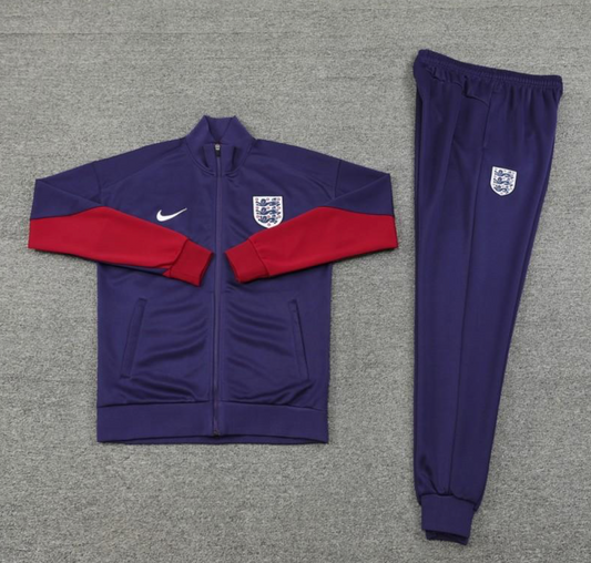 2024 England Navy Full Zipper Jacket + Long Pants