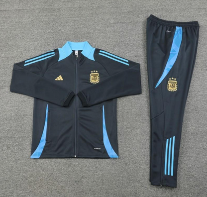 2024 Argentina Black Full Zipper Jacket + Long Pants