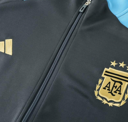 2024 Argentina Black Full Zipper Jacket + Long Pants